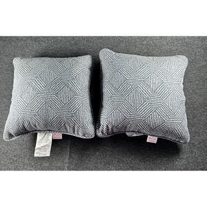 Sunbrella Outdoors Throw Pillows Set Of Two Patio Deck Geometric Blue White